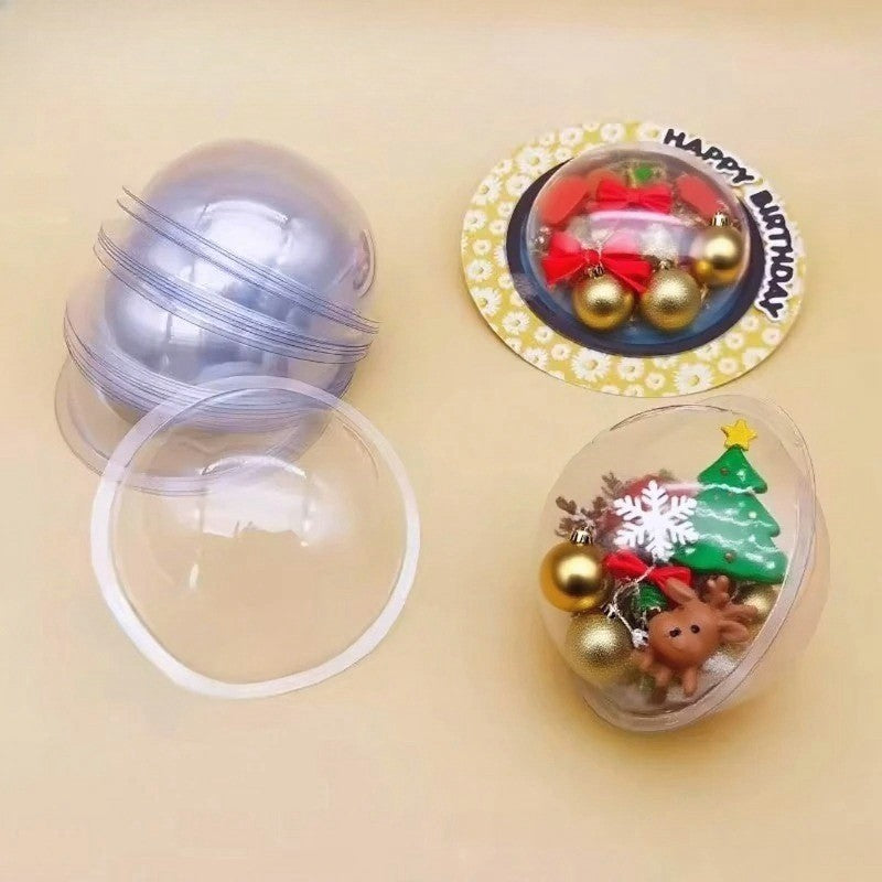 10/20/50/100PCS Plastic Transparent Hemisphere Cover DIY Candy Dome Set Christmas Halloween Party Toys Gift Packaging Cover
