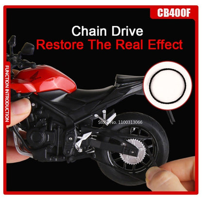Modelos de Motocicletas 1:12 Honda CB400F R1 Carros de Brinquedo com Luz Musical Direção de Roda Miniatura de Motocicleta Ornamento de Mesa de Escritório