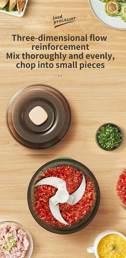350ml Mini Processador Elétrico Sem Fio de Alho, Dupla Função, Para Purê de Alho, Recarregável Via USB, Triturador de Alimentos Para Cozinha, Moedor de Carne e Vegetais