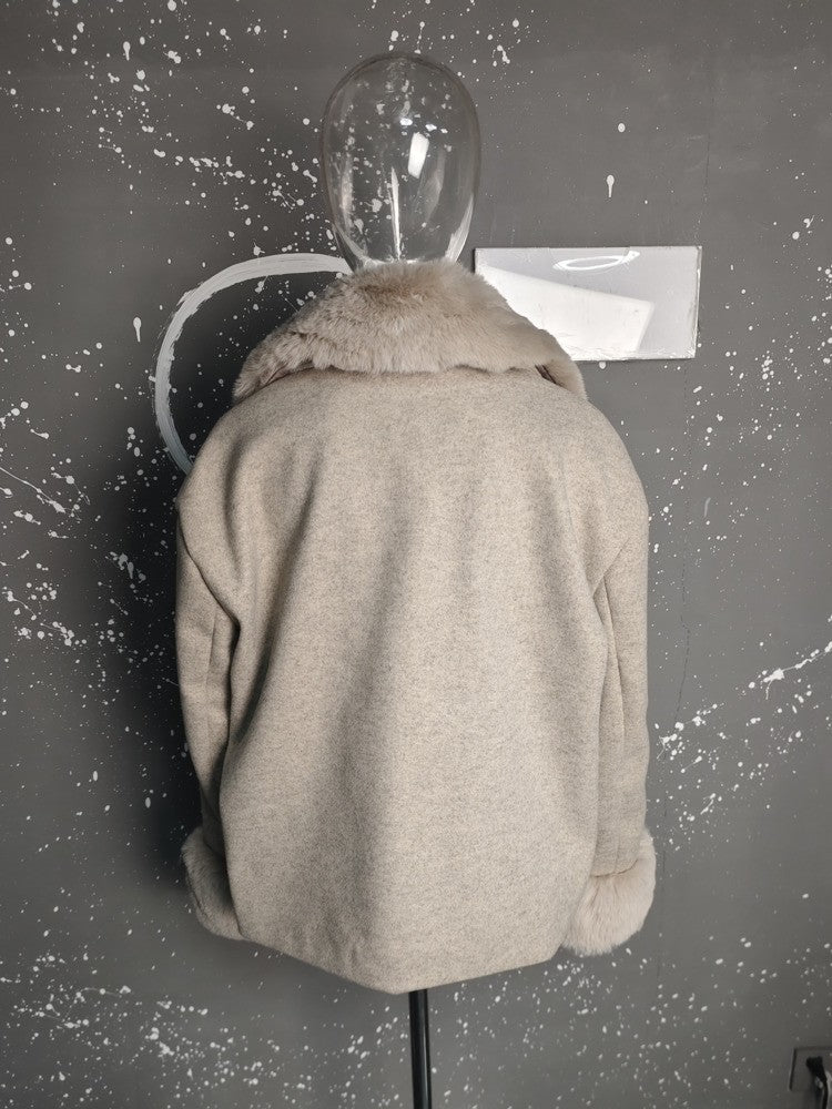 UCXQ Fashion Loose Warm Coat Women's Turn Down Collar Long Sleeve Covered Button Cardigan Coats 2025 Autumn Winter New 23Z4030