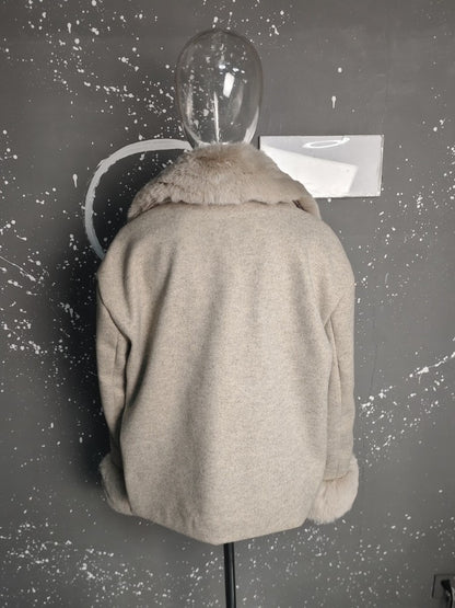 UCXQ Fashion Loose Warm Coat Women's Turn Down Collar Long Sleeve Covered Button Cardigan Coats 2025 Autumn Winter New 23Z4030