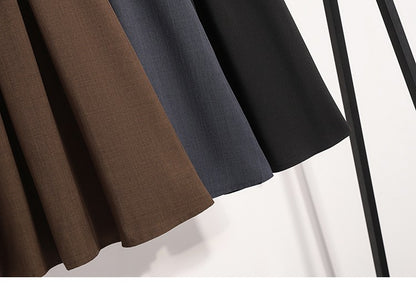 Solid Versatile Medium Length Pleated Skirt 2026 Plus Size Skirts A-Line Maxi Gown Spring Autumn New Half-length Umbrella Skirt