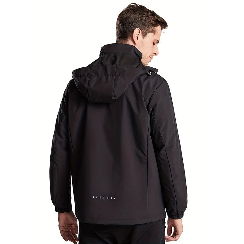 Spring Autumn New Men Casual Jacket Men Outdoor Windproof Waterproof Athletes Jacket Coat Detachable Hat Jackets Male M-5XL