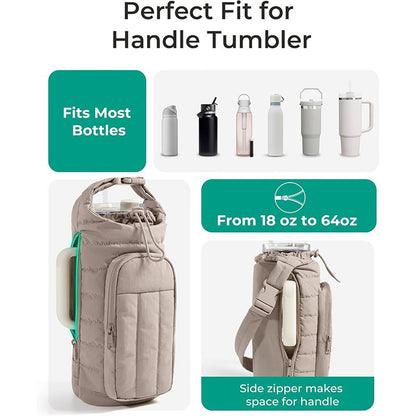 Outdoor Sports Down Kettle Bag Portable Large Capacity Crossbody Water Cup Bag Travel Thermos Cup Cover