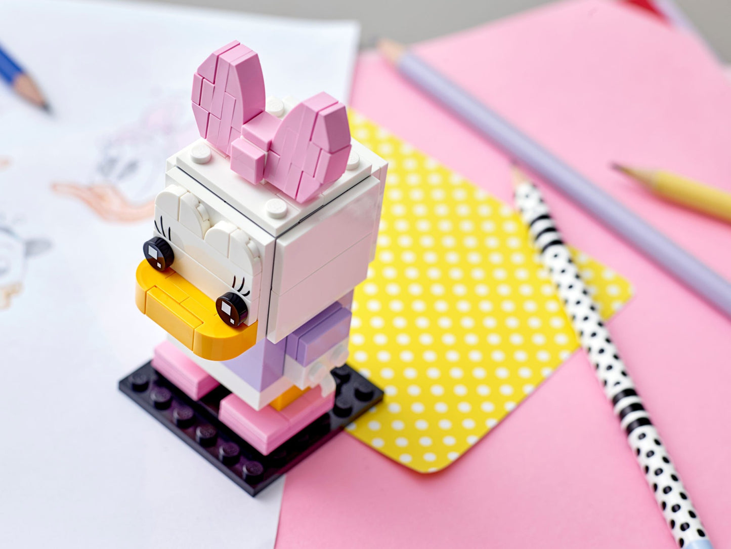 Lego Bloco Fangtouzi Série 40476 Margarida Pato Brinquedo de Montar Quebra-Cabeça Infantil Presente