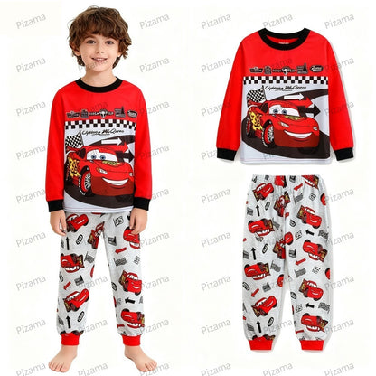 Autumn Winter 100 Cotton Full Sleeve Baby Minnie Mouse Pajamas Sets Children's Sleepwear Kids Pyjamas Pixar McQueen Kids Clothes