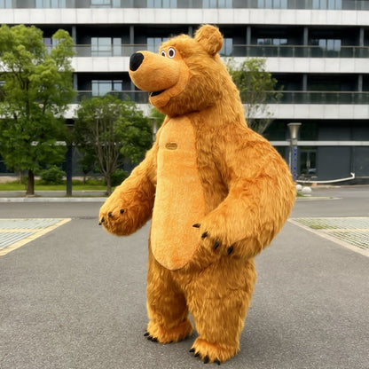 Inflatable Masha Bear Mascot Costume, A Walking Cartoon Doll Costume Suitable For Role-Playing, Applicable To Commercial Promoti