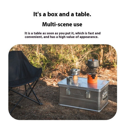 MOUNTAINHIKER Outdoor Storage Box Camping Picnic Travel Aluminum Alloy Large Capacity Box Silver Storage Bag 30-80L
