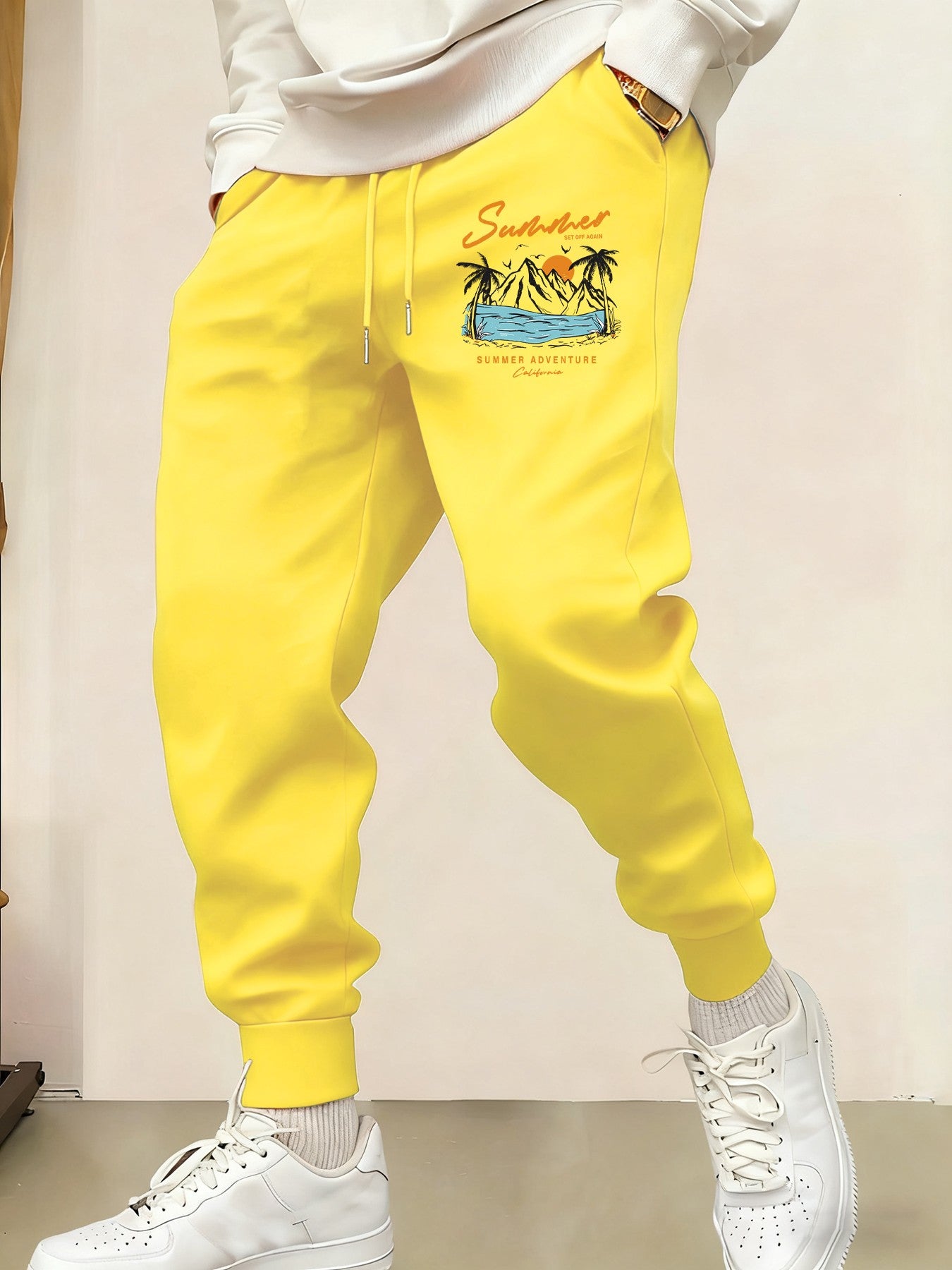 Summer Set Off Again California Prints Mans Sweatpants Casual Comfy Long Pants Sports Basic Trousers Soft Elastic Waist Pant