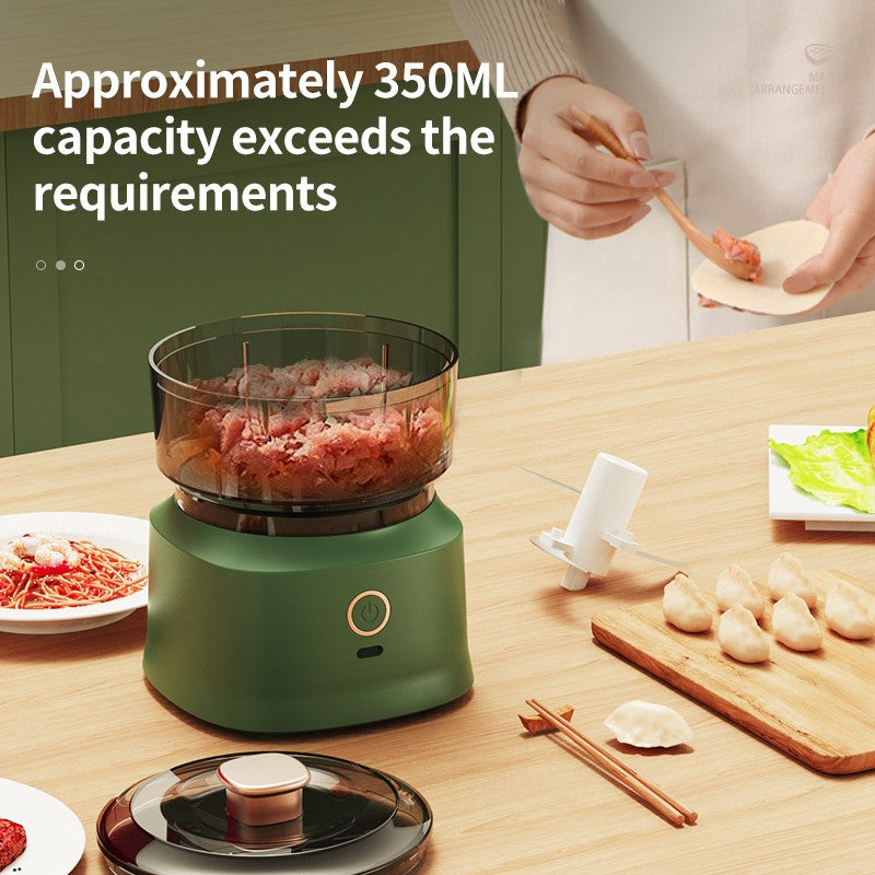 350ml Mini Processador Elétrico Sem Fio de Alho, Dupla Função, Para Purê de Alho, Recarregável Via USB, Triturador de Alimentos Para Cozinha, Moedor de Carne e Vegetais
