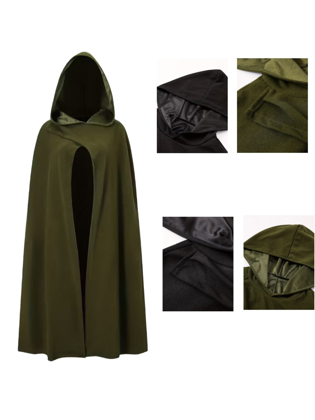 New Halloween Costume Cloak, Fleece Hooded Halloween Cape, Retro Asymmetrical Design Role Play Coat, Party Outfit, Autumn & Winter Clothing Accessory, Cosplay Costume