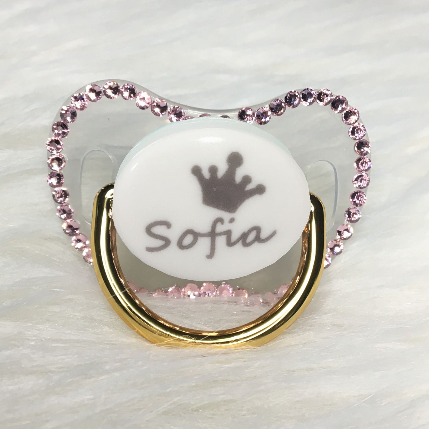 MIYOCAR custom any name can make gold bling Rhinestone pacifier dummy white BPA free dummy bling baby shower gift PW-W
