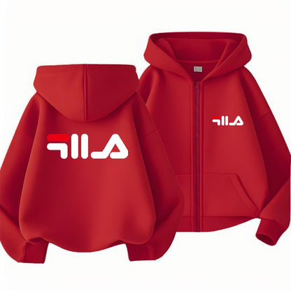 Children's Trendy Hoodie Zipper Style Coat Sweatshirt Boys Girls 3-12Yrs Gift Long Sleeve Top Casual Charming black Clothes