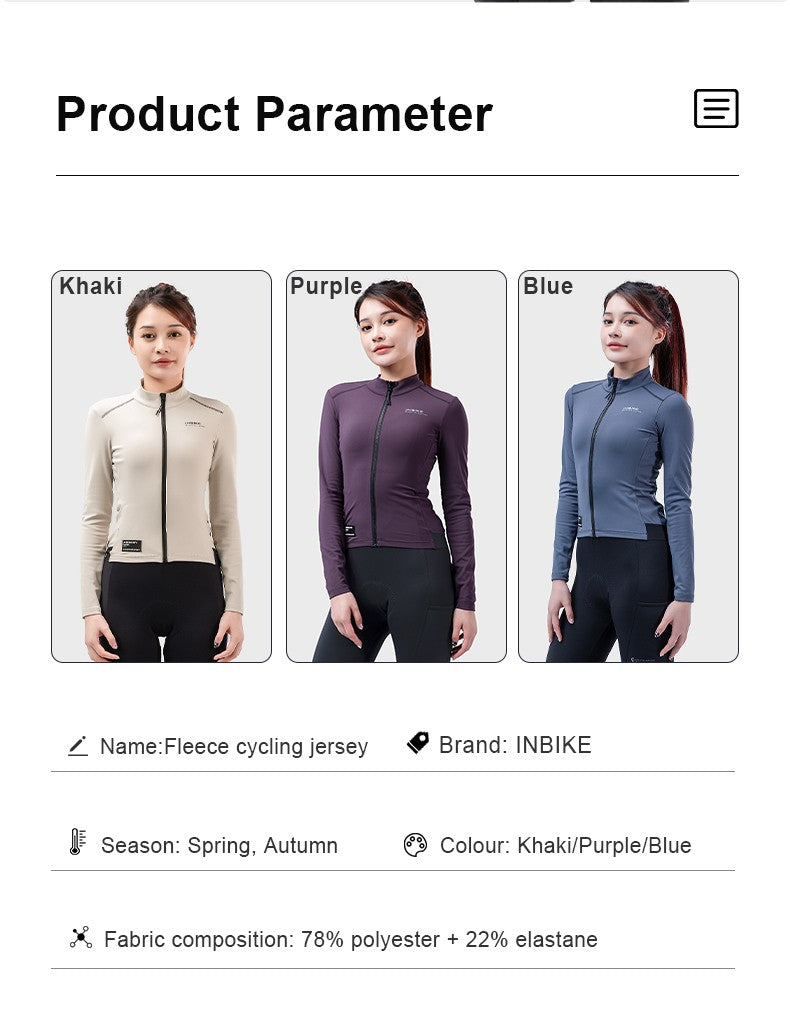 INBIKE Women's Thermal Cycling Jacket Winter Warm Fleece Bicycle Riding Sportswear Windproof Long Sleeve Reflective Outdoor Wear