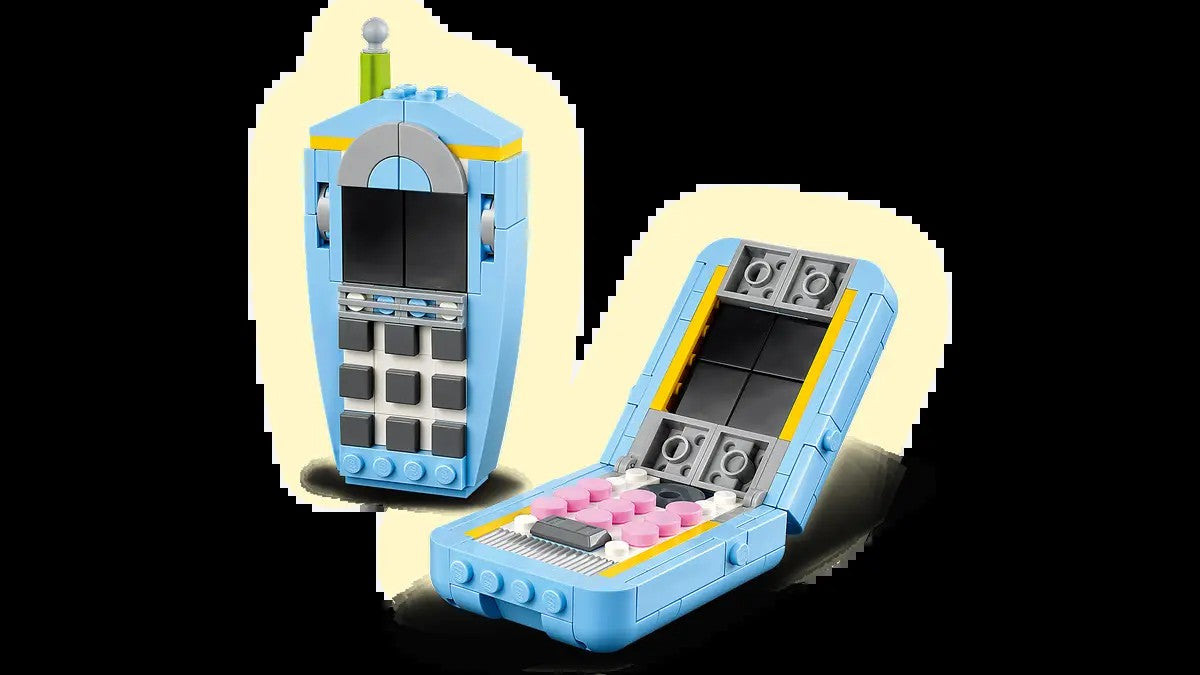 Lego telefone retrô blocos de montar brinquedos decoração de mesa para casa fácil de montar brinquedos educativos infantis presentes de feriado