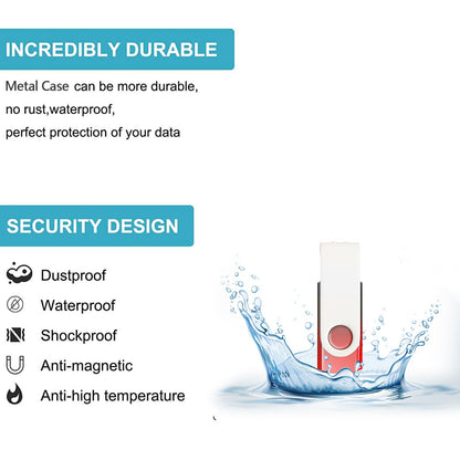 5PCS 4GB 32GB 128M USB Flash Drives Gradient Color USB 2.0 Memory Stick Wholesale Bulk Swivel Thumb Drive for Data Storage