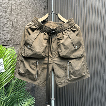 American Trendy Shorts Summer New Loose Multi-pocket Work Shorts Men Korean Style Casual Five-point Pants Men
