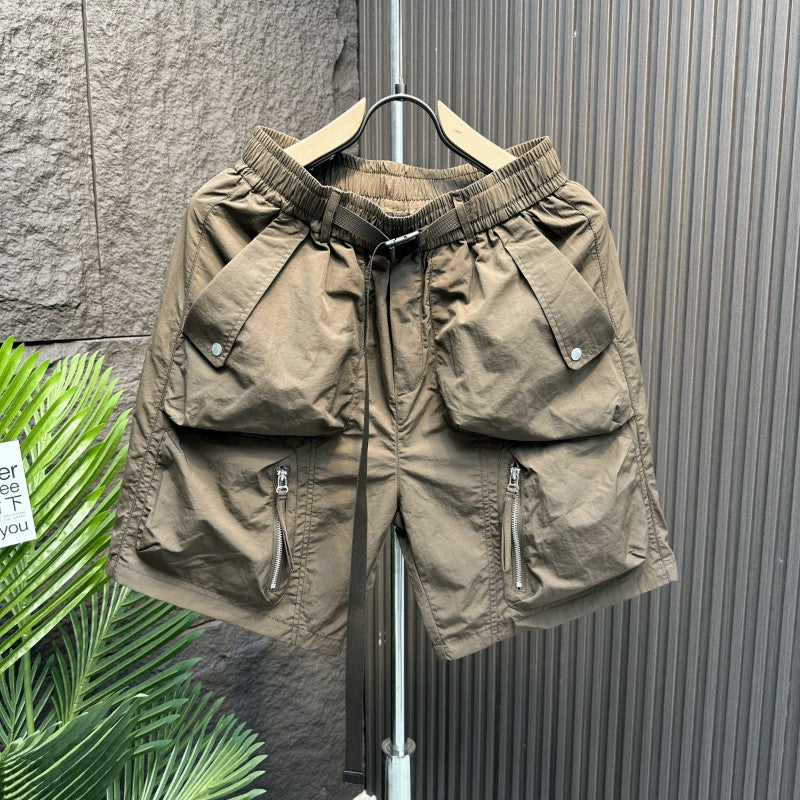 American Trendy Shorts Summer New Loose Multi-pocket Work Shorts Men Korean Style Casual Five-point Pants Men