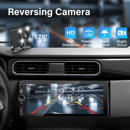 LEHX 1din 6.9 IPS Touch Screen Carplay Android Auto Mirror Link Car Radio Multimedia 1 din Car Stereo MP3 MP5 Player FM Headunit