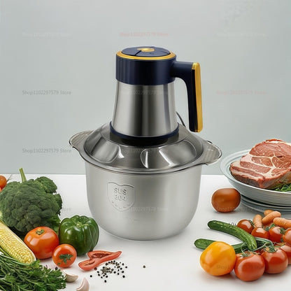 Liquidificador de aço inoxidável multifuncional para carne, frutas, vegetais, processador de alimentos, moedor de carne elétrico de cozinha com cinco velocidades