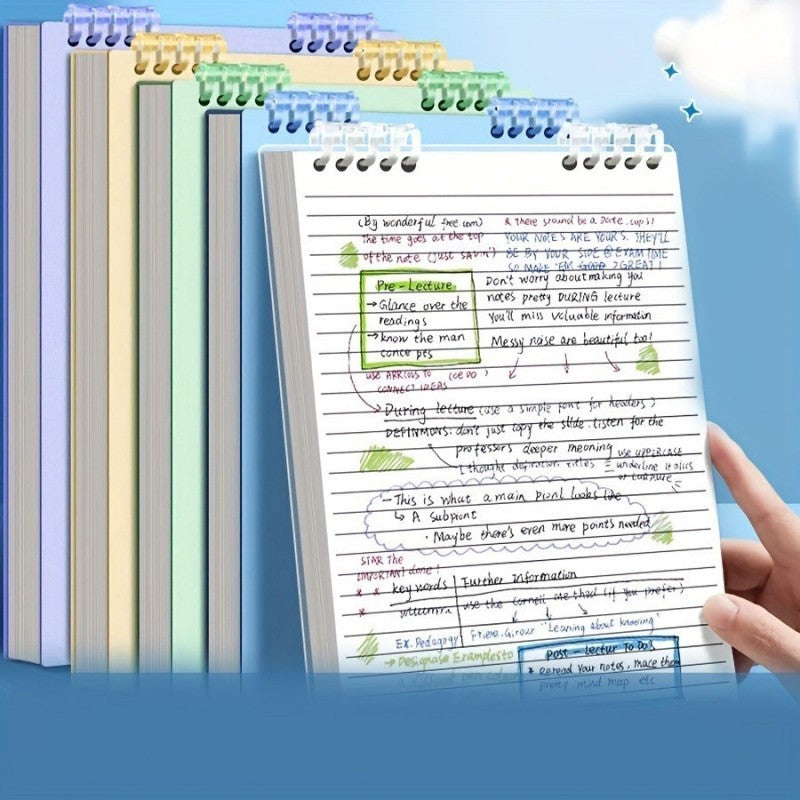 Top-Flip Loose-Leaf Notebook – Wooden, 360° Flipping, Double-Sided No Ink Leakage, Office Essential