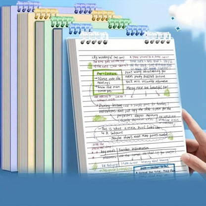 Top-Flip Loose-Leaf Notebook – Wooden, 360° Flipping, Double-Sided No Ink Leakage, Office Essential