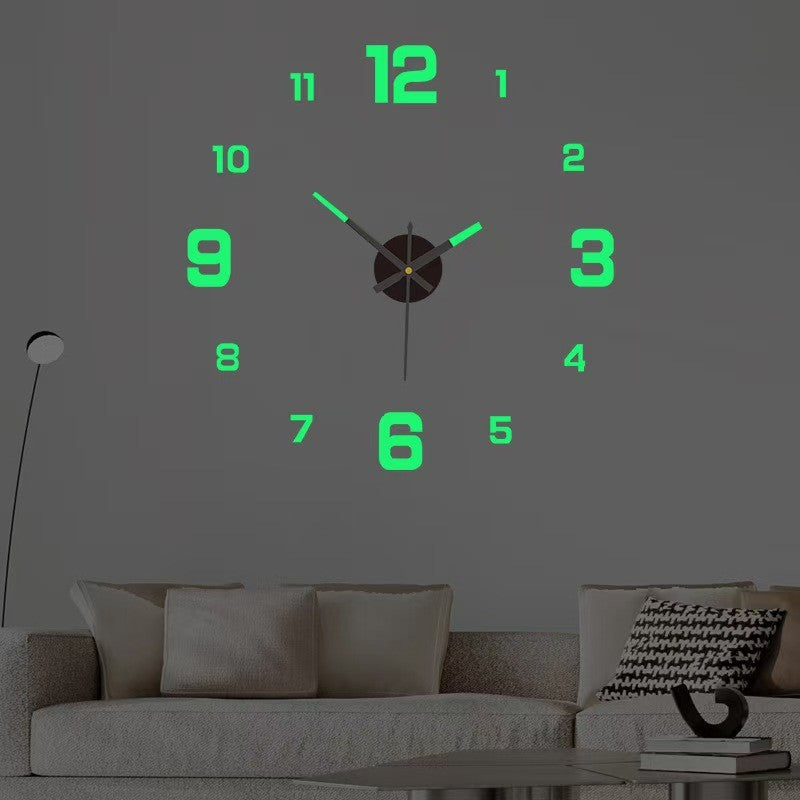 2025 3D Creative Frameless Wall Hanging Clock DIY Wall Stickers Home Mute Digital Clock Living Room Office Wall Decoration