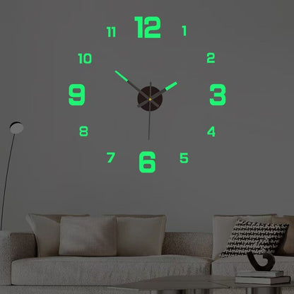 2025 3D Creative Frameless Wall Hanging Clock DIY Wall Stickers Home Mute Digital Clock Living Room Office Wall Decoration
