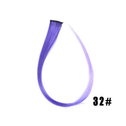 Mega Hair Tic Tac Sintético 55 cm Longo Colorido Liso Peças de Cabelo Sintéticas para Uso Diário Festas