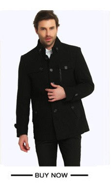 winter jackets men thicken woolen coat long outwear male warm overcoats fur wool & blends mens clothing l-4xl #18168 Holyrising