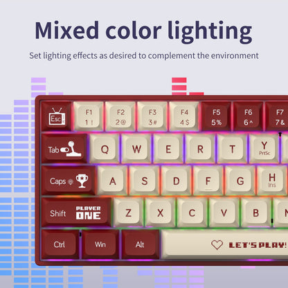 AJAZZ AK680 Teclado Mecânico para Jogos Tecla ABS 68 Teclas Teclado Bluetooth Sem Fio com Fio Troca a Quente Gasket Personalizado para Pc Laptop