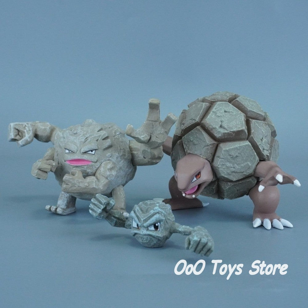 Anime Pokemon Figura Geodude Combinação Evolutiva Bonecos de Ação Pvc Modelo de Coleção Brinquedos para Presentes Infantis 2-7cm