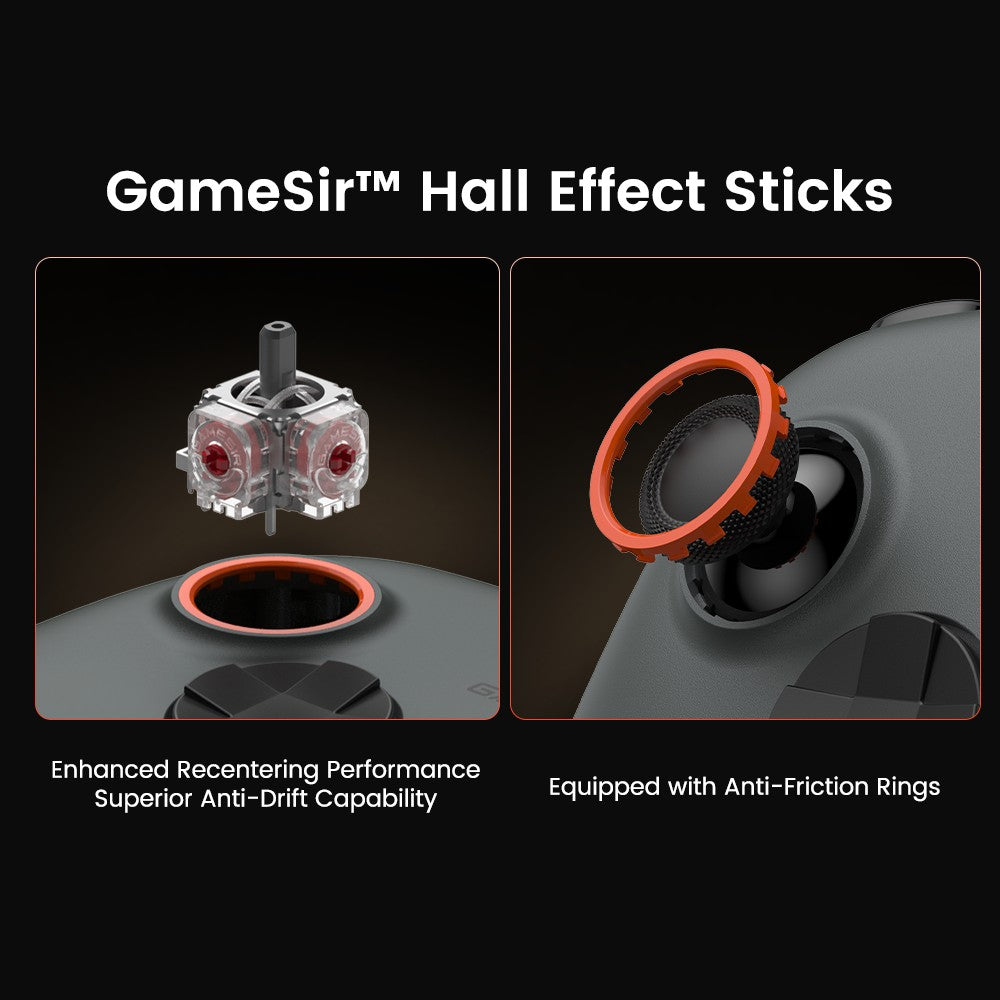 GameSir Nova Lite 2 Wireless Switch Controller Bluetooth Gamepad with Hall Effect for Nintendo Switch, iPhone, Android, PC