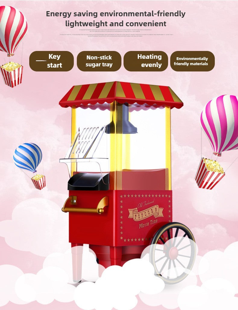 110-220V Electric Popcorn Maker Home Corn Popcorn Making Machine Fully Automatic Trolley Corn Popper DIY Creativity for Children