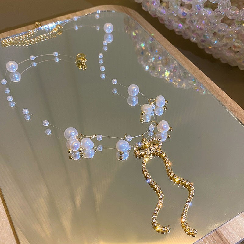 Colares com Pingente em Forma de Coração e Asas de Anjo Cor Prata Zircônia Cúbica 5A Estilo Minimalista Corrente na Clavícula Joias Femininas e para Meninas