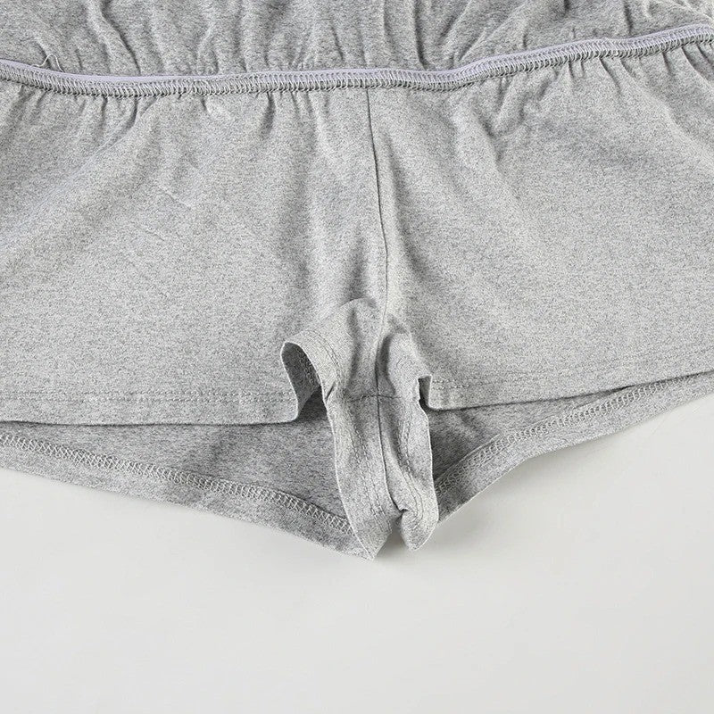 Solid Lace-up Mini Skirts Sexy American Retro Basic Vintage Casual Short Bottoms