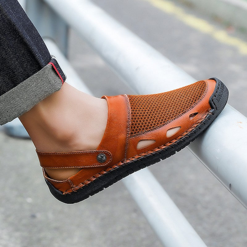 Soft Sole Male Simple Slippers Breathable Mens Summer Sneakers Casual Half Shoes Leisure Walk Half Drag Outdoor Non-Slip Sandals