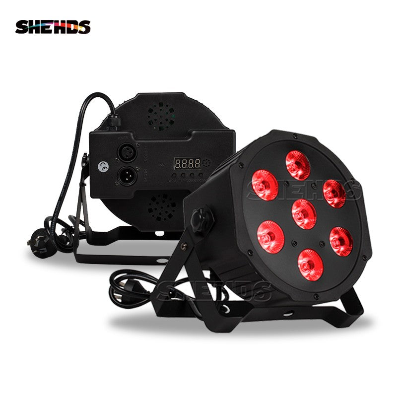SHEHDS 1pcs LED 7x12W  Par Light 7x18W RGBWA+UV Moving Head Light Wash DMX 512  DJ Dicso Nightclub Party Christmas Audience