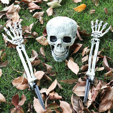 Garden Decoration Holiday Skull Bone Props Ground Breaking Horror Halloween Decoration Skull Party Accessories Gift Decoration