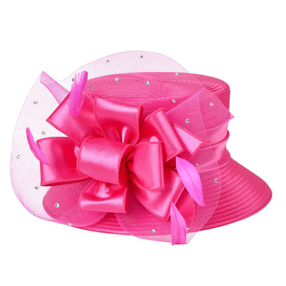 Chapéus de igreja elegantes e sofisticados para mulher, com diamantes, 2025, chapéus de casamento, fascinators para mulher