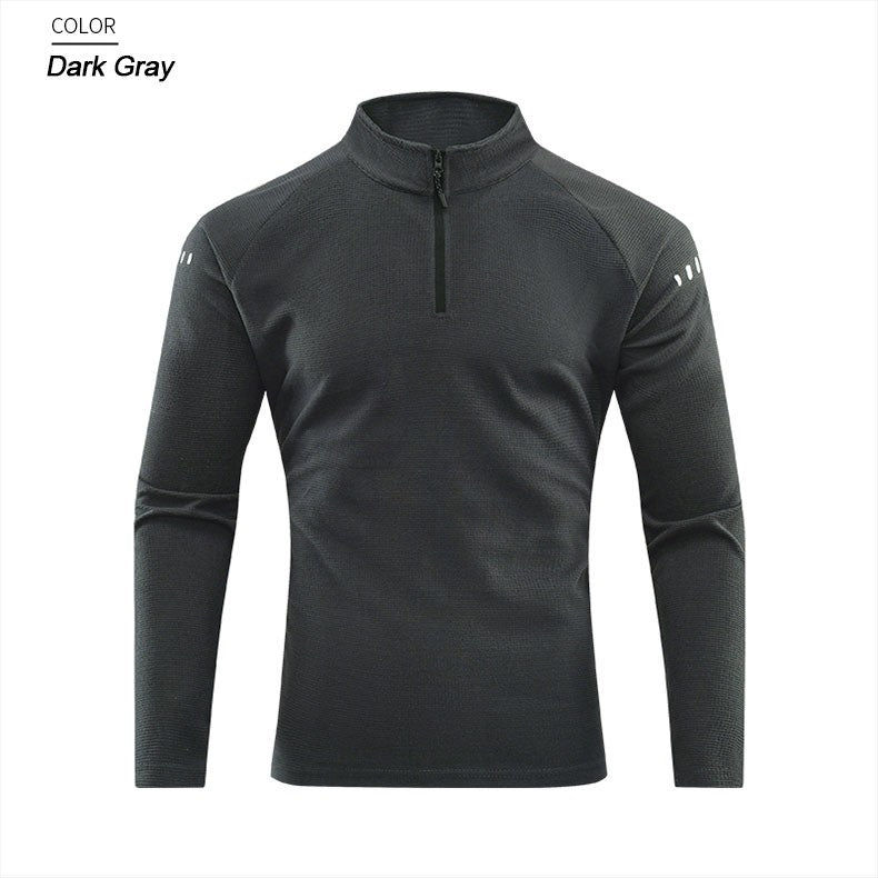 Running Long Sleeve T-shirt Reflective Men Sportswear Breathable Black Coat Gym Jogging Male Gym Fitness Spring Autumn Clothing