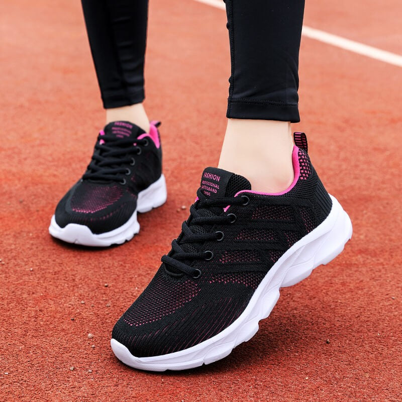 Novos Tênis Femininos Casuais Sapatos da Moda Respiráveis para Caminhada em Malha Sapatos Baixos Femininos 2024 Tenis Feminino Branco Sapatos esportivos femininos