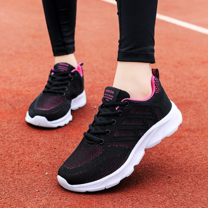 Novos Tênis Femininos Casuais Sapatos da Moda Respiráveis para Caminhada em Malha Sapatos Baixos Femininos 2024 Tenis Feminino Branco Sapatos esportivos femininos