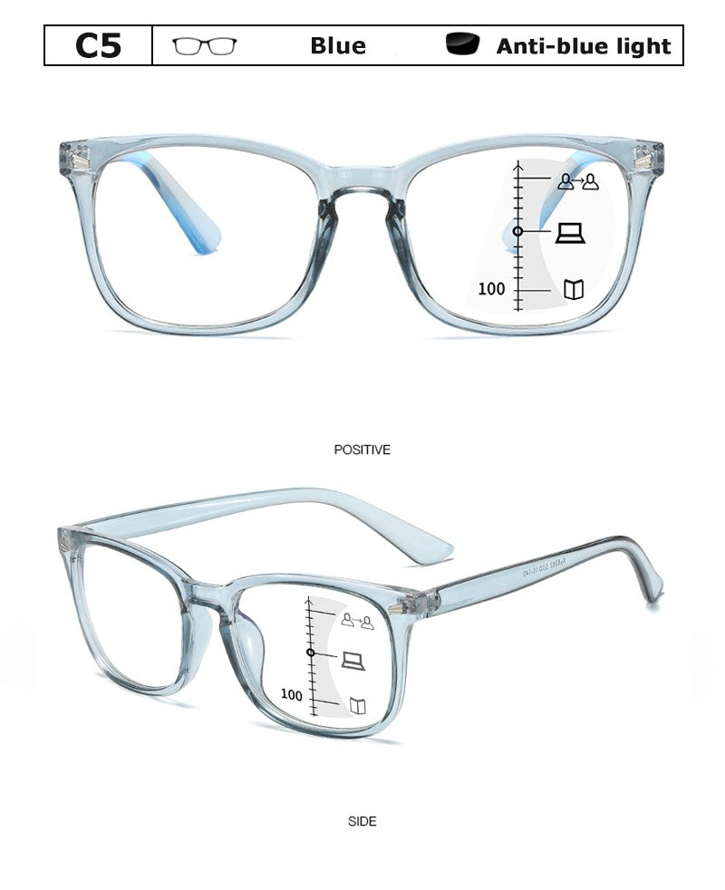 Óculos De Leitura Multifocal Quadrado CRIXALIS Óculos Masculino Fashion Com Dioptrias Antirreflexo Computador Feminino UV400