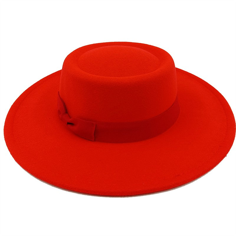 Chapéu Fedora unissex de inverno, superfície circular côncava e convexa, chapéu de jazz de feltro liso, elegante para homens e mulheres.