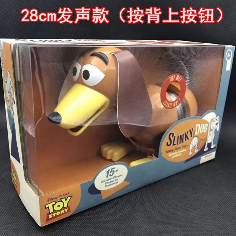 Original Disney Pixar Toy Story 4 Falante Estica Slinky Dog Bonecos de Ação Brinquedos de Animais Anime Fala Inglês Brinquedo Presente Infantil