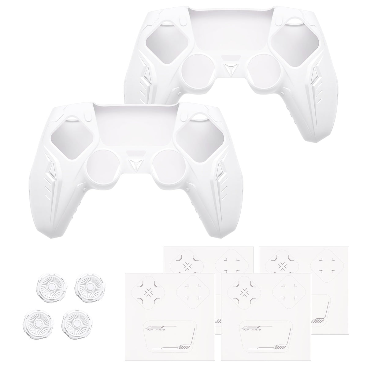 PlayVital Silicone Grip Case for PS5 Controller - Futuristic CyberMech Design Cover Compatible with PS5 Official Charging Dock