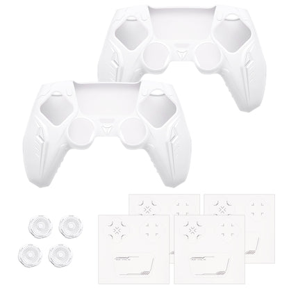 PlayVital Silicone Grip Case for PS5 Controller - Futuristic CyberMech Design Cover Compatible with PS5 Official Charging Dock
