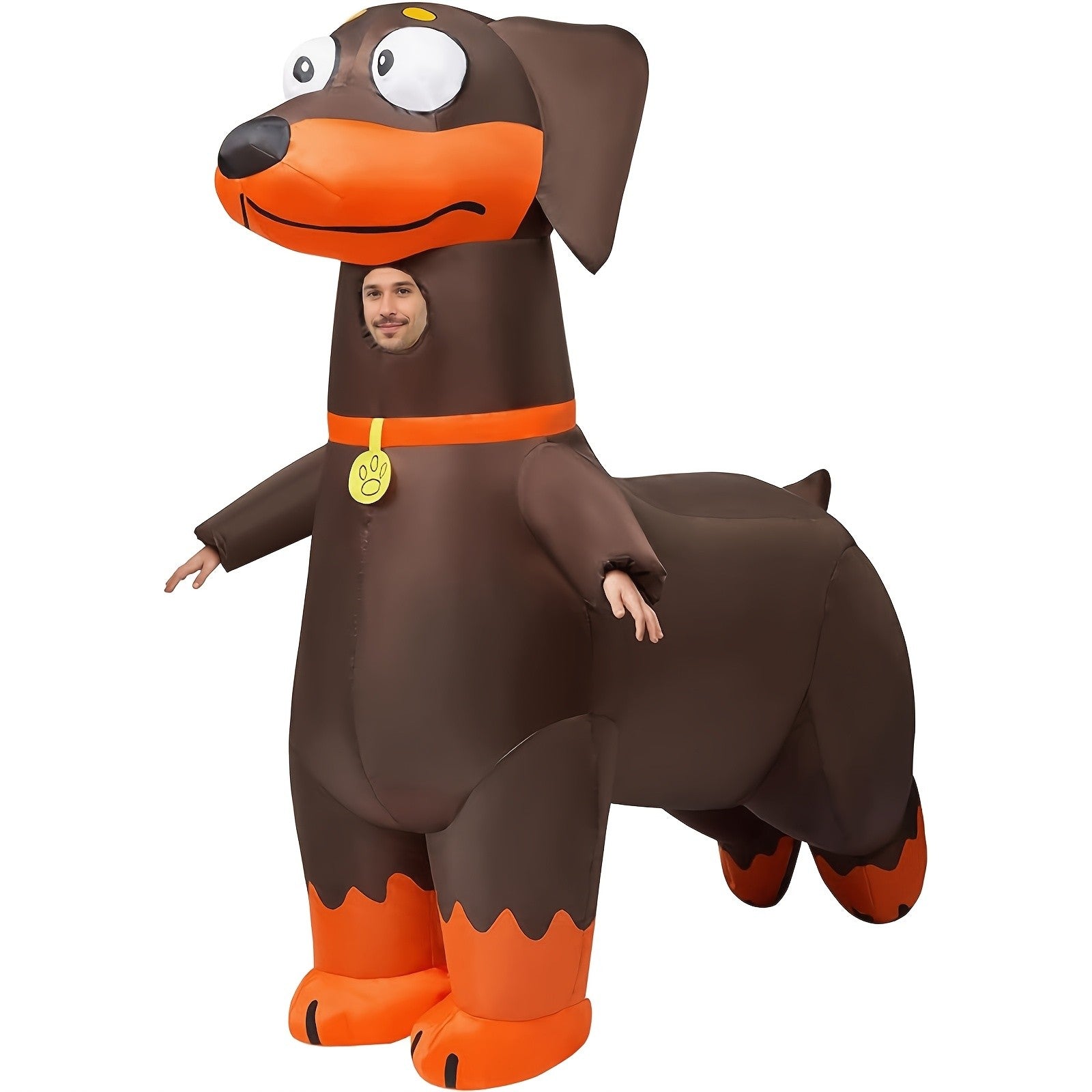 Dog Dachshund Inflatable Costume Adult, Full Body Blow Up Costume for Halloween Easter Carnival Christmas Drag Party