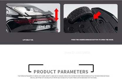 1:32 Cayenne Panamera Carros em Miniatura Liga Fundida Som Luz Portas Abertas Veículos de Fricção para Crianças Presentes